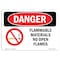 Signmission Sign, 7" H, 10" W, Rigid Plastic, Flammable Materials No Open Flames, Landscape, L-1253 OS-DS-P-710-L-1253 - alternate 1